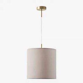 Lâmpada De Teto Suspensa Em Tecido Arlina Cinzento Taupe Claro Ø30 Cm - ↑30 Cm Arlina & Dourado - Transparente - Sklum