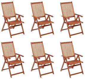 vidaXL Cadeiras de jardim dobráveis 6 pcs madeira de acácia maciça