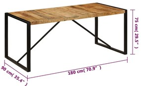 Mesa de jantar 180x90x75 cm madeira de magueira maciça