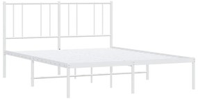 Estrutura de cama com cabeceira 135x190 cm metal branco