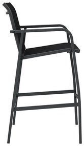 Cadeiras de bar para jardim 4 pcs textilene preto