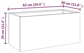 Vaso/floreira 62x30x29 cm aço corten