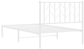 Estrutura de cama com cabeceira 100x200 cm metal branco