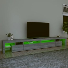 Móvel de TV com luzes LED 290x36,5x40 cm sonoma cinza