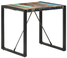 vidaXL Mesa de jantar 80x80x75 cm madeira recuperada maciça
