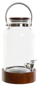 Dispensador de Água DKD Home Decor Cristal Castanho Transparente Acácia (20 x 20 x 36 cm) (5,6 L)
