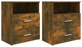 vidaXL Mesas de cabeceira 2 pcs 50x32x60 cm cor carvalho fumado