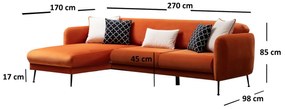 Sofá-Cama de Canto Sevilla – Laranja – 270 x 170 cm
