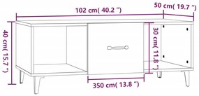 Mesa de centro 102x50x40 cm madeira processada cinza cimento