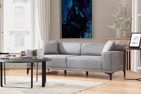 Sofá de 3 Lugares Petra – Cinzento Claro – 215x87x86 cm
