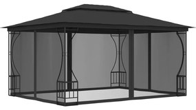 Gazebo com redes 300x400x265 cm antracite