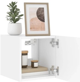 Móveis de parede p/ TV com luzes LED 2 pcs 30,5x35x30 cm branco