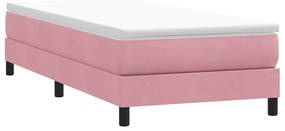 Cama com molas sem colchão 80x220 cm veludo rosa