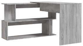 Secretária canto 200x50x76 cm derivados madeira cinzento sonoma
