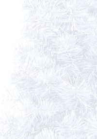 Meia árvore Natal artificial pré-iluminada c/ bolas branco