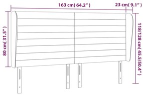 Cabeceira de cama c/ abas tecido 163x23x118/128 cm preto