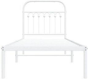 Estrutura de cama com cabeceira 80x200 cm metal branco