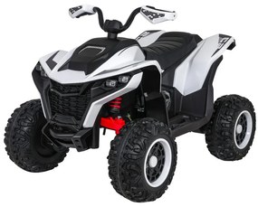 Moto 4 elétrica para crianças 12V 4x4 Fast Wheel, Controle remoto, Rodas Espuma EVA, assento couro ecológico Branca