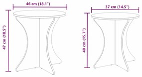 Mesa de centro 2 pcs Natural 46 x 46 x 47 cm