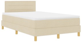 Cama Box Spring com Colchão Creme 120x200 cm Tecido
