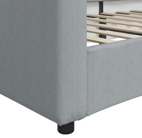 Sofá-cama 80x200 cm tecido cinzento-claro