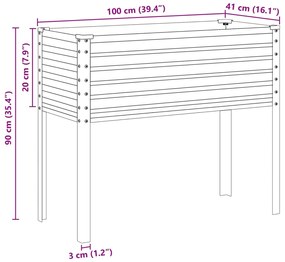 Vaso/floreira de jardim 100x41x90 cm aço castanho