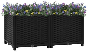 vidaXL Canteiro elevado 80x40x38 cm polipropileno
