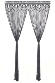 vidaXL Cortina macramé 140x240 cm algodão antracite