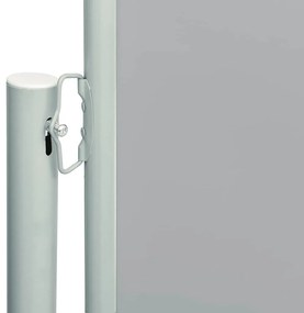 Toldo lateral retrátil para pátio 200x600 cm cinzento