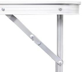 Conj. mesa campismo dobrável c/ 6 bancos altura ajust. 180x60cm