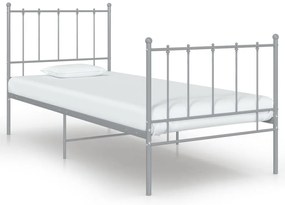Estrutura de cama 100x200 cm metal cinzento