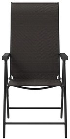 Cadeiras de jardim dobráveis 4 pcs vime PE cor preto café