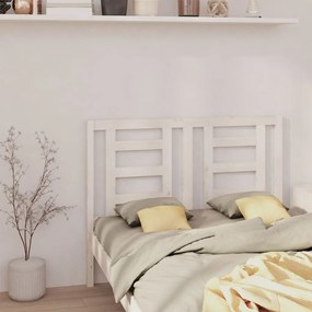 Cabeceira de cama 126x4x100 cm pinho maciço branco