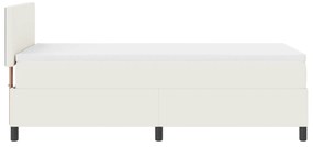 Cama Box com Colchão Creme 80x200 cm Tecido de Veludo Cotelê