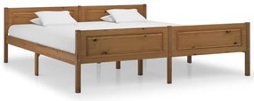 Estrutura de cama 180x200 cm pinho maciço castanho mel