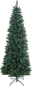 HOMCOM Árvore de Natal Tipo Lápis 210 cm com Base Dobrável e 687 Ramos para Quarto Escritório Verde | Aosom Portugal