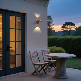 Candeeiro de parede de design bronze escuro incl. LED IP44 - Lens