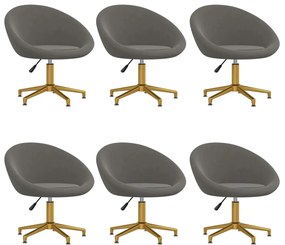 vidaXL Cadeiras de jantar 6 pcs veludo cinzento-escuro