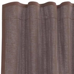Cortinas de voile com bolsos para varão 2 pcs castanho