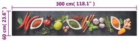 Tapete de cozinha lavável 60x300 cm veludo padrão especiarias