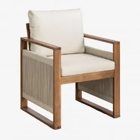 Pack de 6 cadeiras de jardim com braços em madeira de - Sklum
