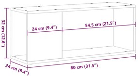 Cabinet de TV vidaXL Branco 80x24x32 cm Madeira engenheirada