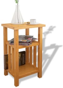 Mesa de apoio c/ suporte revistas 27x35x55 cm carvalho maciço