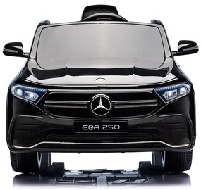 Carro elétrico bateria 12V para Crianças Mercedes-Benz EQA 250, módulo de música, banco em pele, pneus de borracha EVA Preto