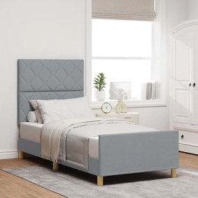 Cama vidaXL Cinzento-claro 100x200 cm Tecido