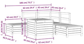6 pcs conj. sofás jardim madeira abeto-de-douglas