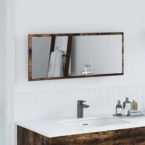 vidaXL Espelho de Banheiro LED Carvalho Fumado 90x8,5x37 cm Madeira Engenharia