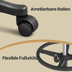 Banco de trabalho ajustável, assento giratório e alto 56 x 56 x (59,5-81) cm preto