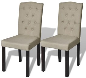 Cadeiras de jantar 2 pcs tecido cor camel