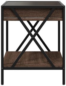 Mesa de cabeceira c/ LED Infinity 40x40x49 cm carvalho castanho